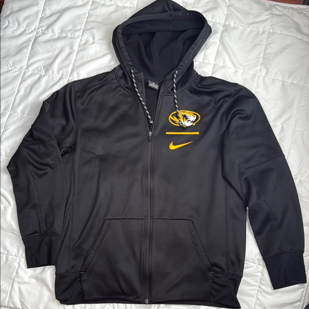 Nike Lightweight Black and Yellow Hooded Mizzou Jacket